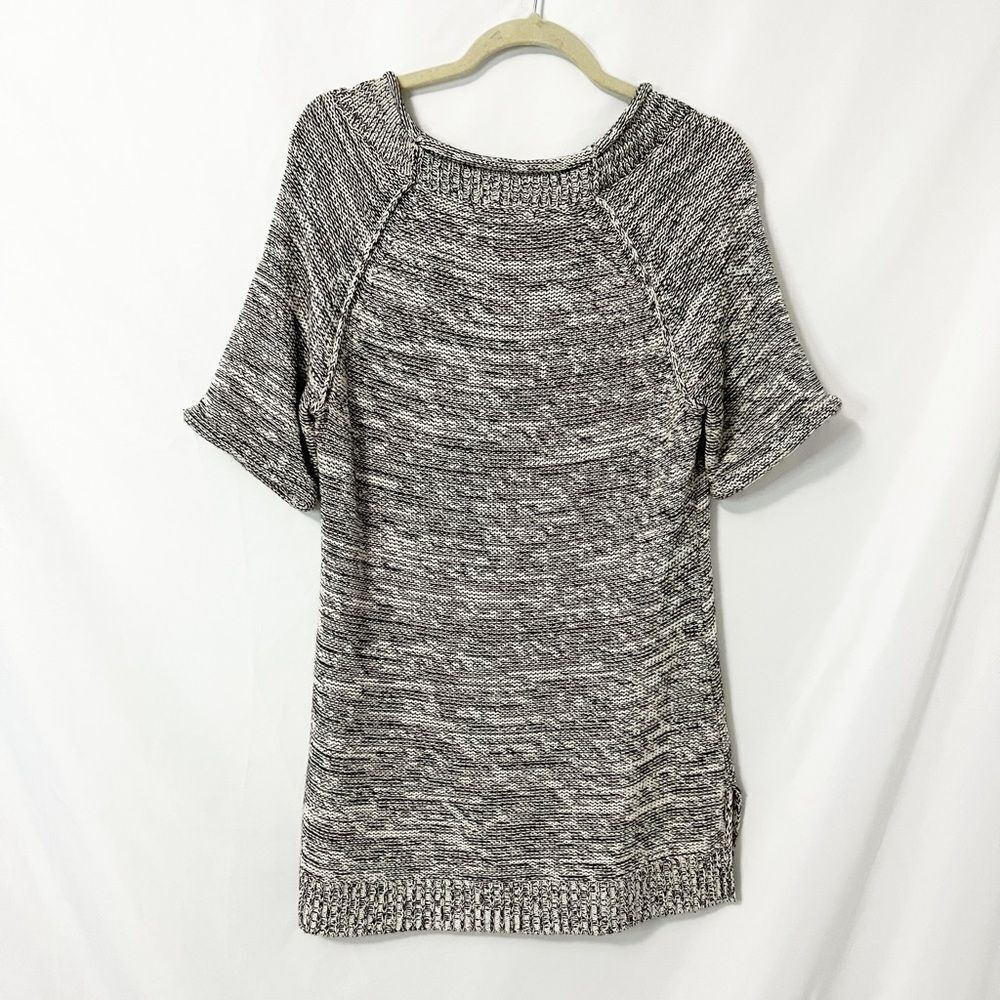 Cabi #973 Marled Black & White Heater Short Sleeve Tunic Sweater Size M - Picture 3 of 7